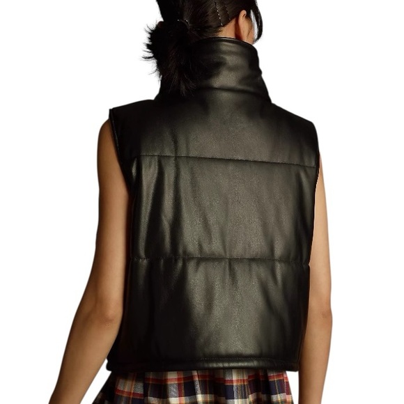 Anthropologie Faux Leather Puffer Vest - Picture 4 of 10